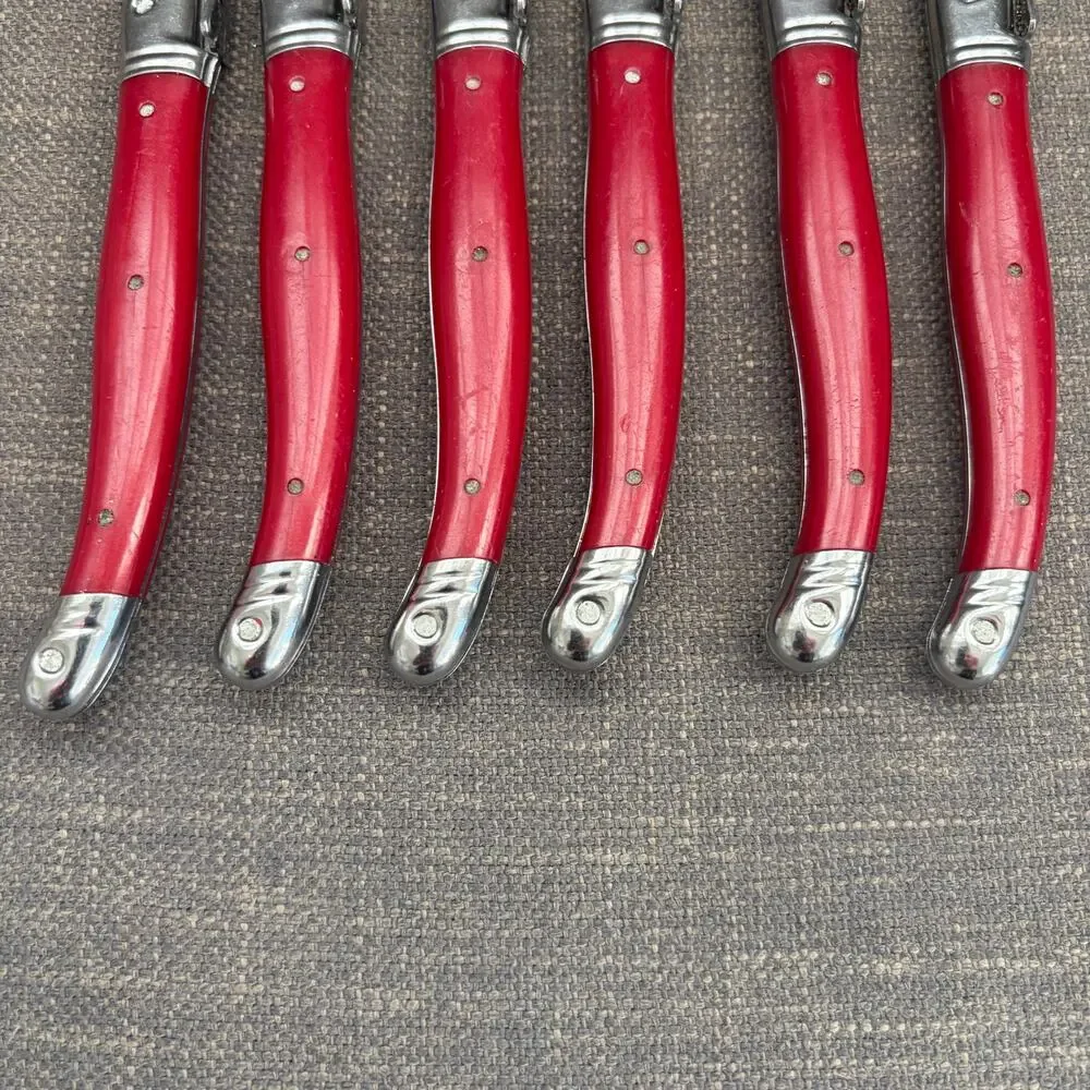 Laguiole Jean Dubost Red Steak Knives Set of 6